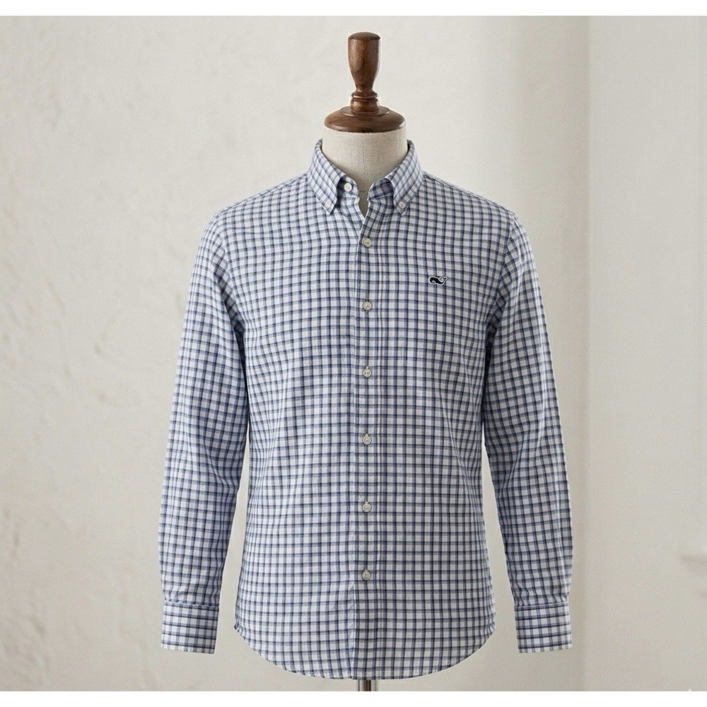 Vineyard Vines Whale Shirt Boys M (12-14) Button Up Long Sleeve‎ School Preppy